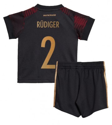 Tyskland Antonio Rudiger #2 Udebanesæt Børn VM 2022 Kort ærmer (+ korte bukser)